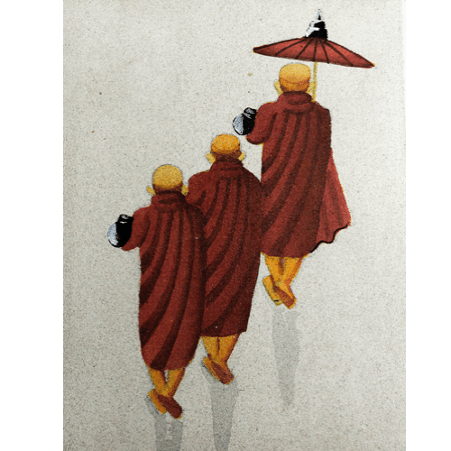 Obrazek z Birmy - Obraz Birmańskich Mnichów