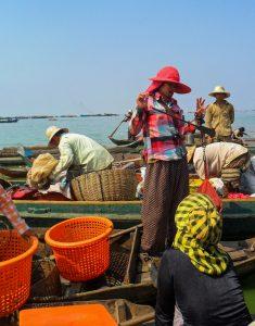 Kambodzą Cambodia Tonle Sap plywajaca wioska targ hadel rybami 235x300 - Tonle Sap